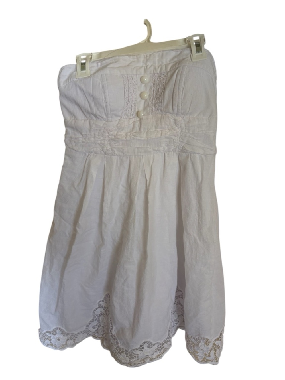 Rue21 White Strapless Lace-Hem Sundress